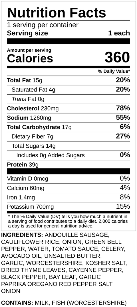 Cajun Chicken Sausage - Low Carb